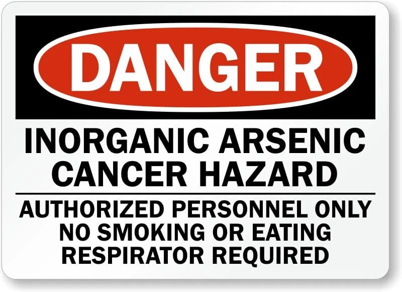 Arsenic Hazard Safety Warning Aluminum Sign — product artwork