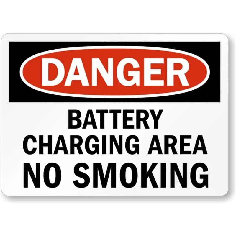 Danger Battery Charging Area No Smoking Aluminum Sign — product artwork