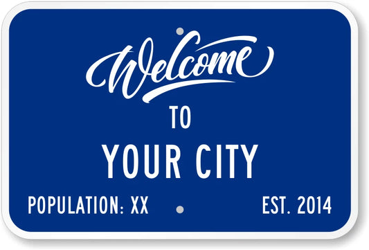 City Welcome Highway Custom Aluminum Sign — product artwork