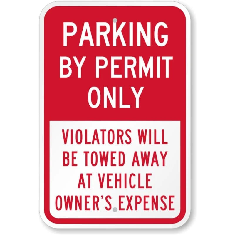 Parking by Permit Only Aluminum Sign — product artwork