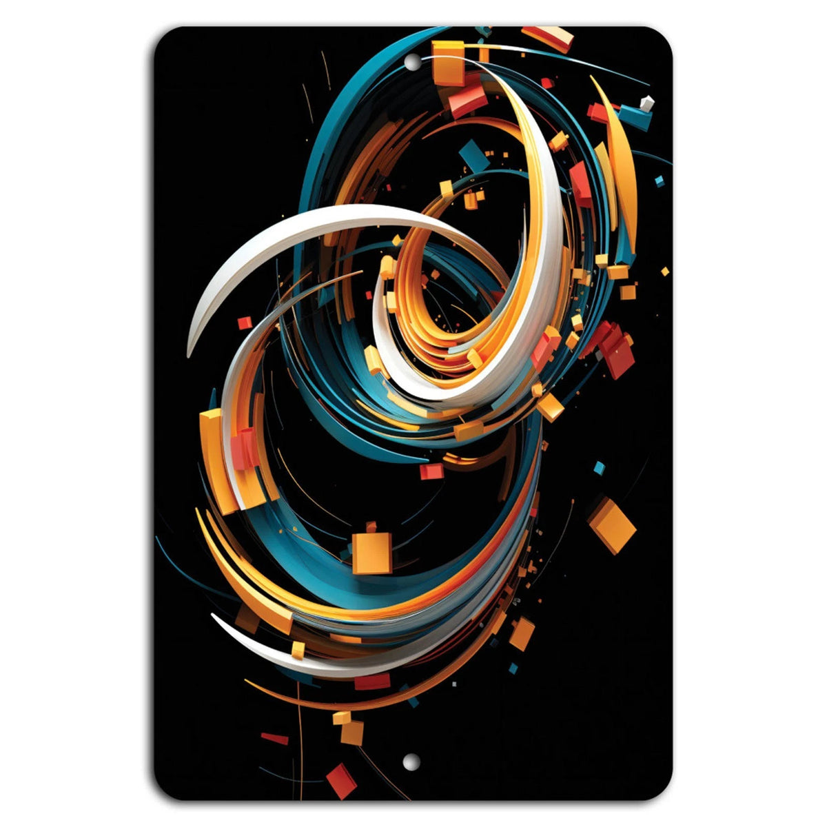 Abstract Art Modern Vibrant Spirals Energy Aluminum Sign — product artwork