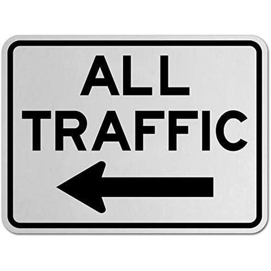 Left Arrow Directional Aluminum Sign — product artwork