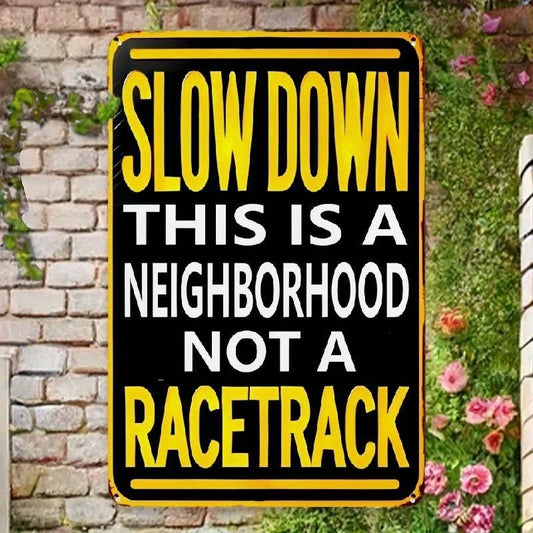 Iron Slow Down Vintage Rustic Aluminum Sign — product artwork
