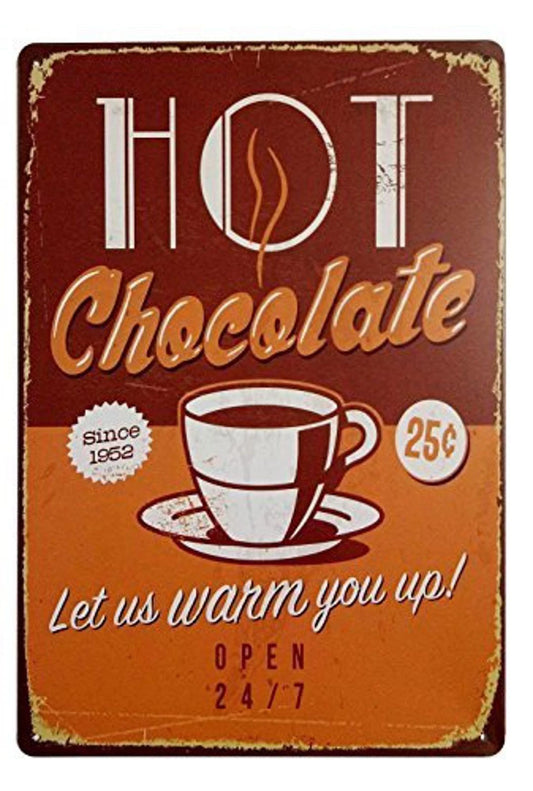 Vintage Hot Chocolate Since 1952 Retro Funny Aluminum Sign — product artwork