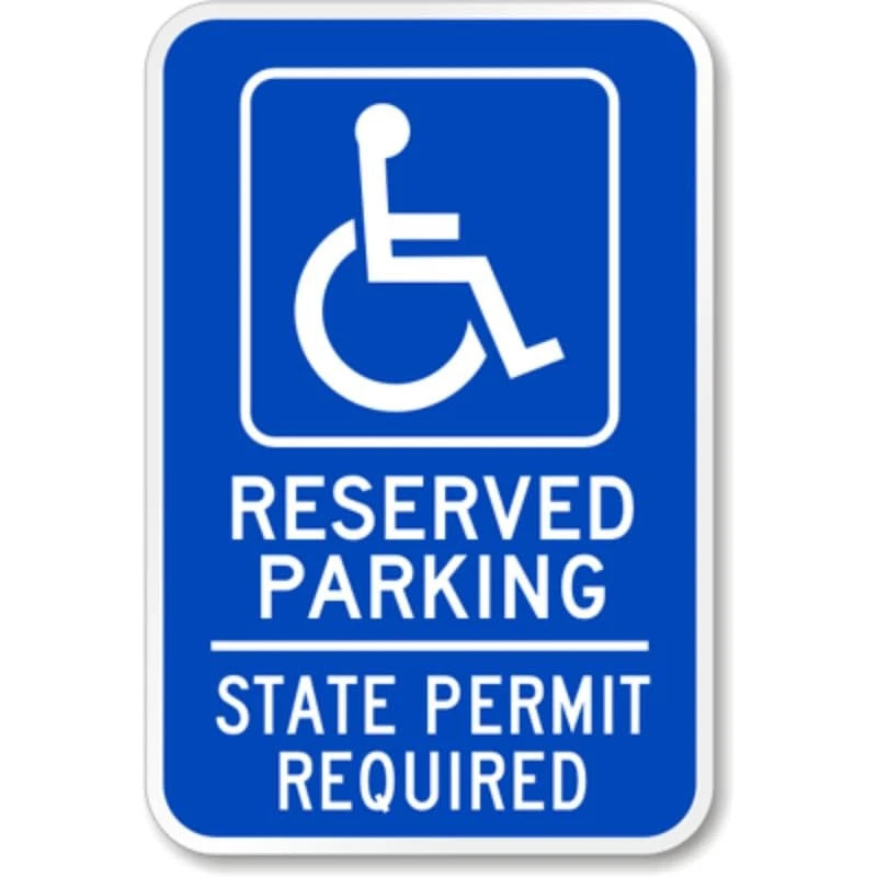State Ada Handicap Permit Parking Aluminum Sign — product artwork