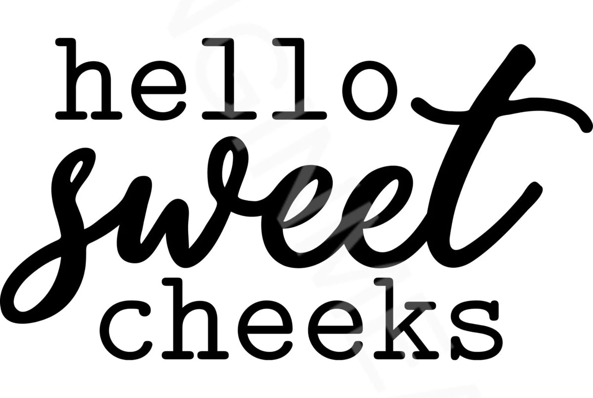 Hello Sweet Cheeks Funny Bathroom Aluminum Sign — product artwork