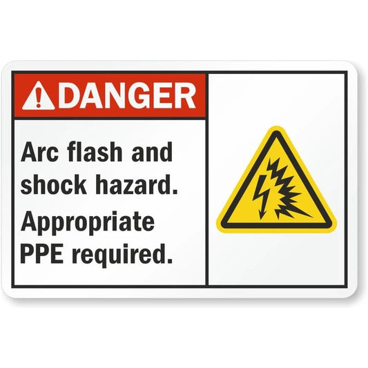Shock Hazard Ppe Required Aluminum Sign — product artwork