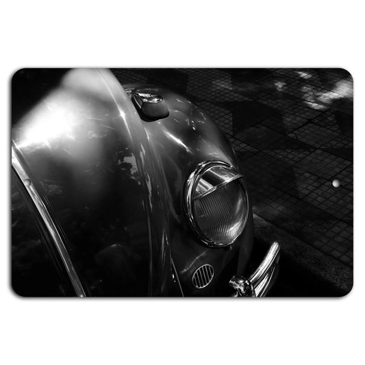 Vintage Beetle Headlight Close-Up Aluminum Sign — product artwork