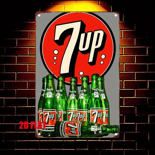 Vintage 7 Up Retro Funny Wall Art Aluminum Sign — product artwork