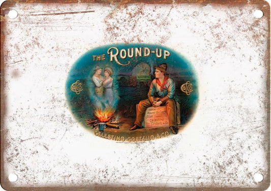 Round Up Reproduction Cigar Box Wall Art Aluminum Sign — product artwork