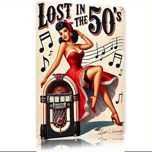 Retro Wall Vintage 1950s Funny Jukebox Aluminum Sign — product artwork