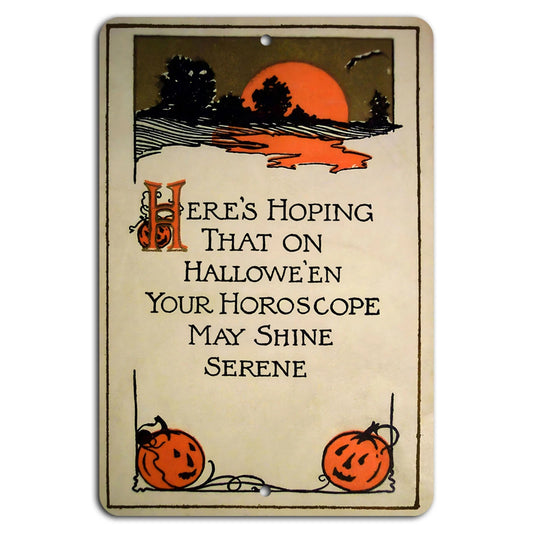 Halloween Horoscope Rustic Vintage Aluminum Sign — product artwork