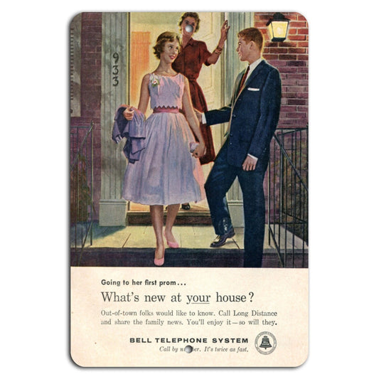 Vintage Prom Night Bell Telephone Retro Aluminum Sign — product artwork