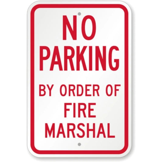 No Parking Fire Marshal Aluminum Sign — product artwork