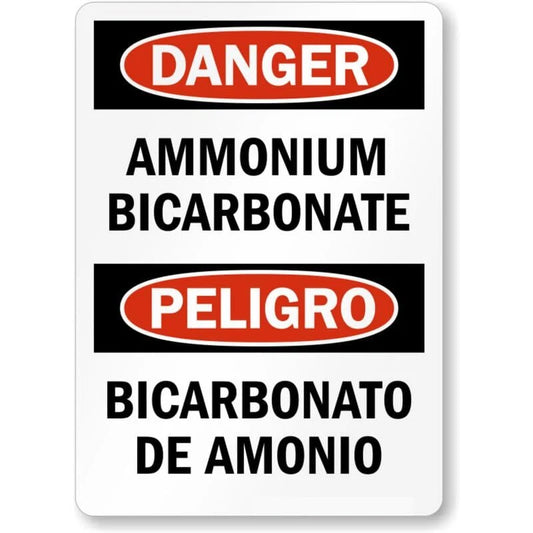 Bilingual Ammonium Bicarbonate Aluminum Sign — product artwork