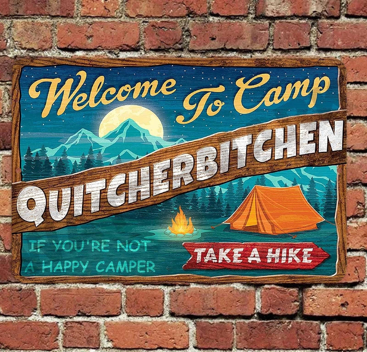 Welcome Camp Retro Aluminum Sign — product artwork