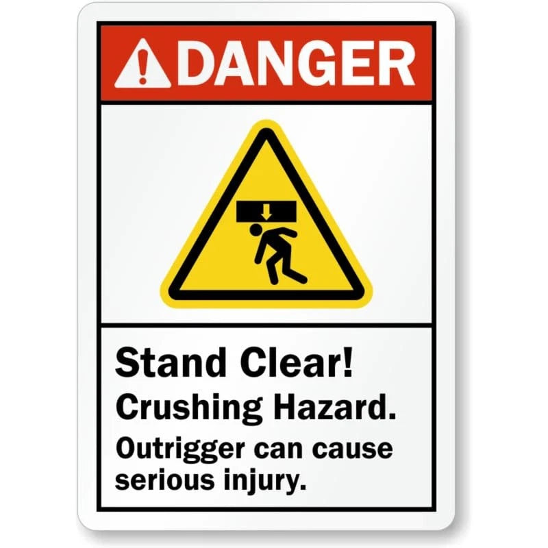 Stand Clear Crushing Hazard Aluminum Sign — product artwork