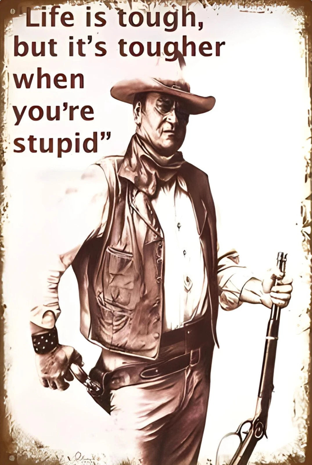 Life Is Tougher When You Are Stupid Funny Aluminum Sign — product artwork