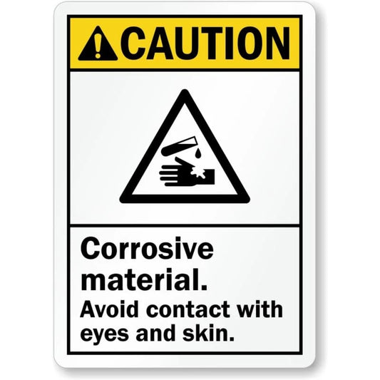 Corrosive Material Caution Aluminum Sign — product artwork