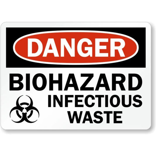 Biohazard Warning Infectious Waste Danger Aluminum Sign — product artwork