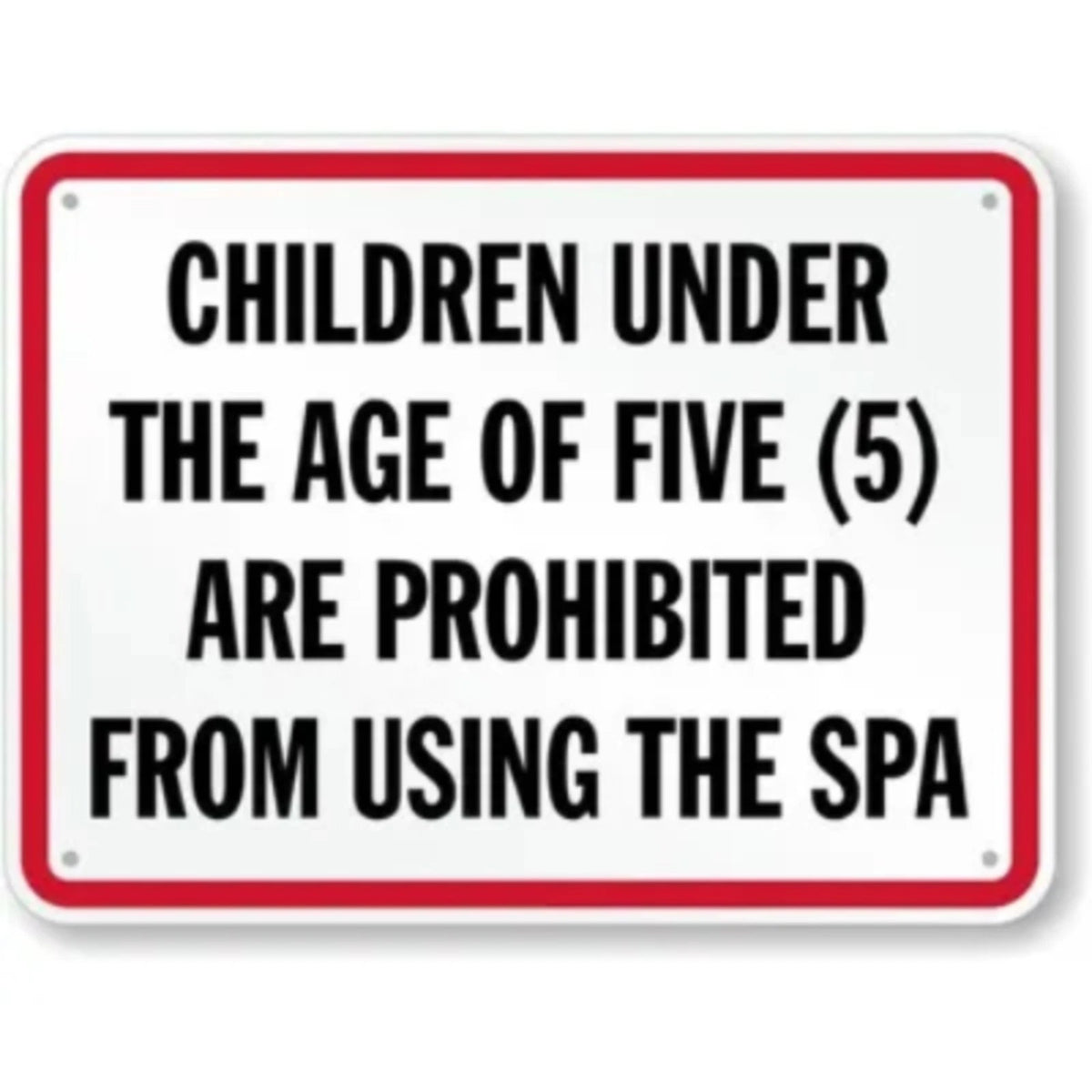 Spa Prohibited Children Warning Safety Aluminum Sign — product artwork