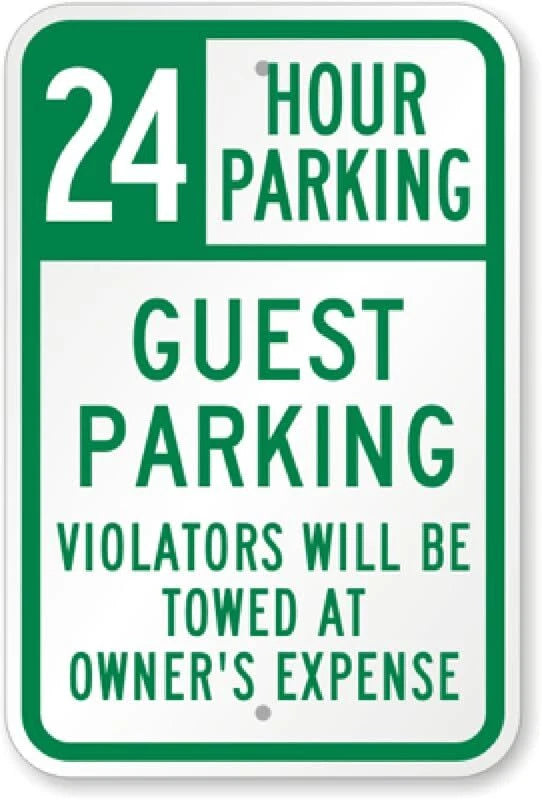 Guest Parking 24 Hour Business Aluminum Sign — product artwork
