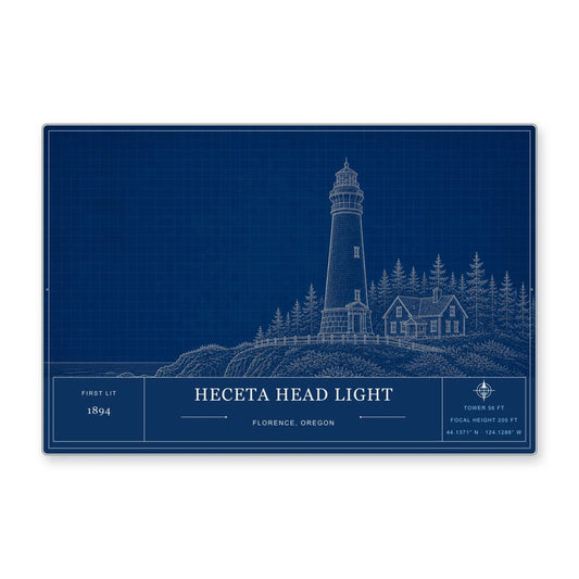 Heceta Head Light Architectural Wall Art Aluminum Sign — product artwork