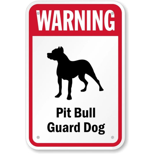 Pit Bull Dog Aluminum Sign — product artwork