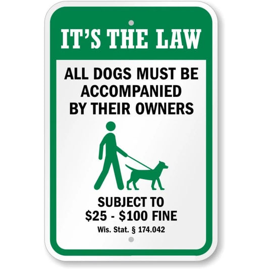 Dog Leash Wisconsin Yard Aluminum Sign — product artwork