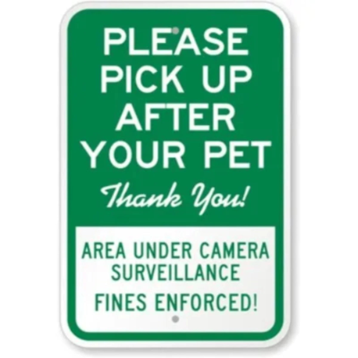 Please Pick Up After Your Pet Camera Surveillance Aluminum Sign — product artwork