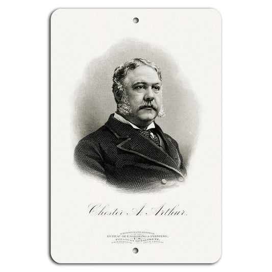 Chester a Arthur Vintage Aluminum Sign — product artwork