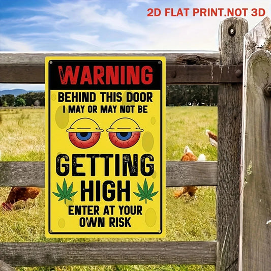 Funny Warning Tin Retro Humor Man Cave Aluminum Sign — product artwork