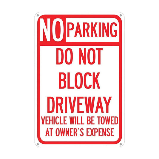 No Parking Funny Vintage Door Mounted Aluminum Sign — product artwork