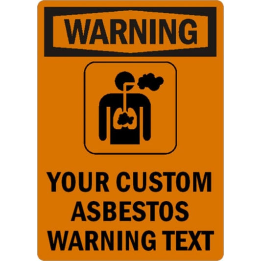 Asbestos Warning Custom Aluminum Sign — product artwork