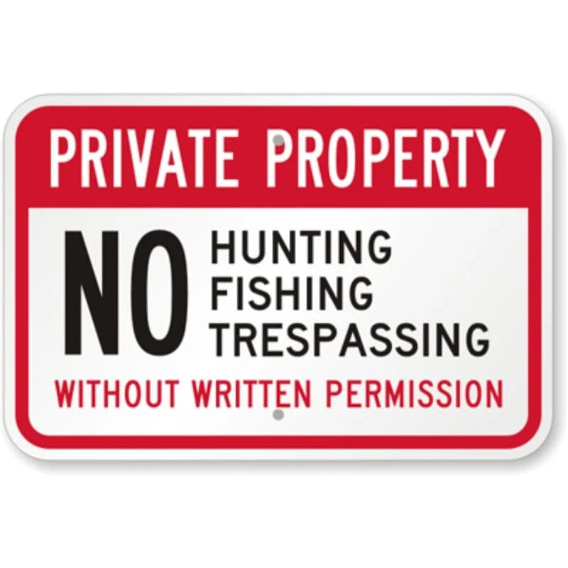 Private Property No Hunting Aluminum Sign — product artwork