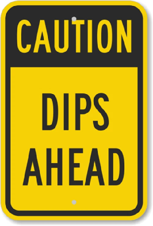 Caution Dips Funny Aluminum Sign — product artwork