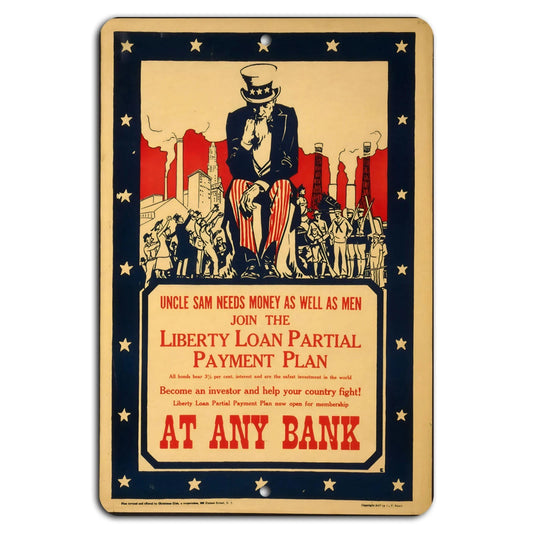 Uncle Sam Needs Money Liberty Loan Sign — product artwork