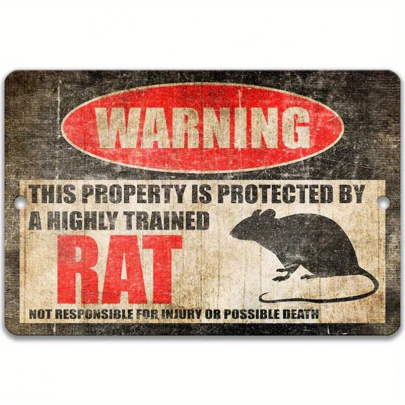 Nautical Funny Rat Design Vintage Aluminum Sign — product artwork