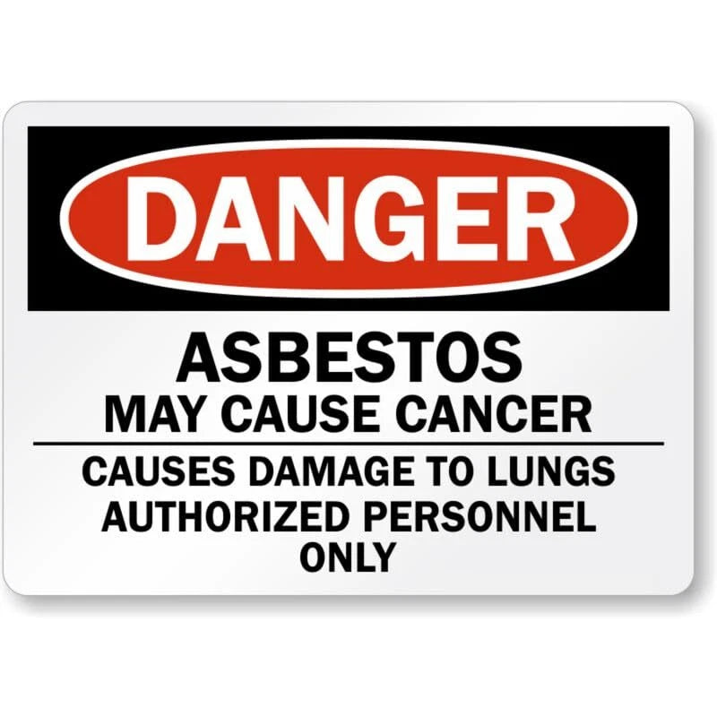 Asbestos May Cause Cancer Danger Aluminum Sign — product artwork
