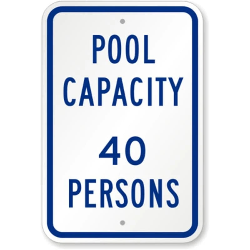 Pool Capacity 40 Persons Aluminum Sign — product artwork