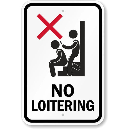 No Loitering Prohibition Aluminum Sign — product artwork