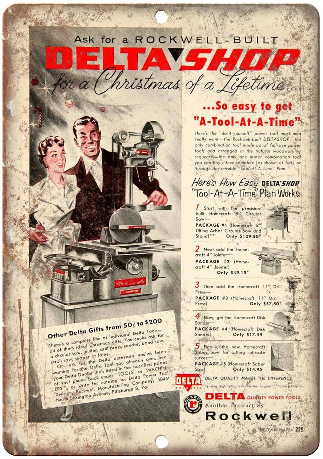 Rockwell Power Tools Vintage Shop Aluminum Sign — product artwork