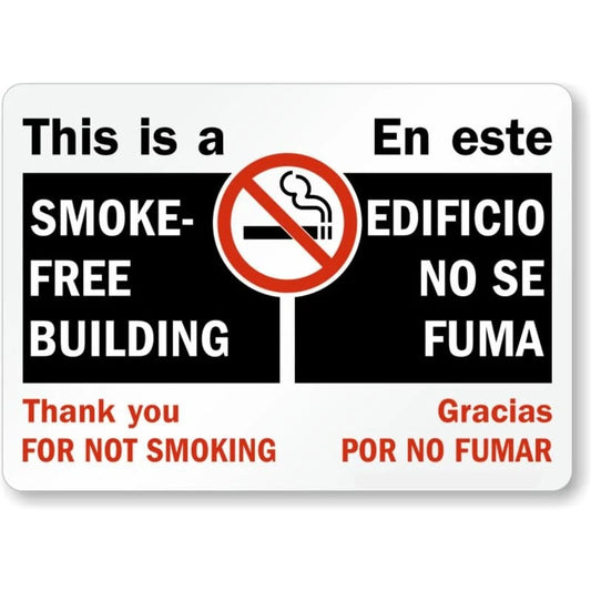 Not Smoking Bilingual Aluminum Sign — product artwork