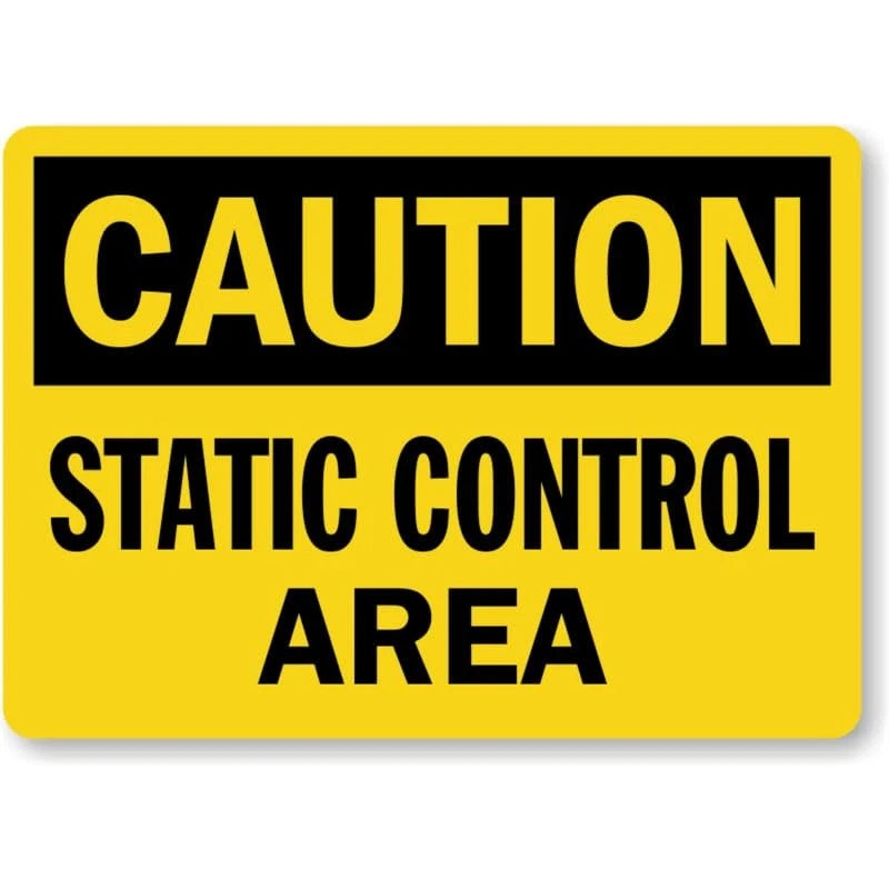 Static Control Area Caution Aluminum Sign — product artwork