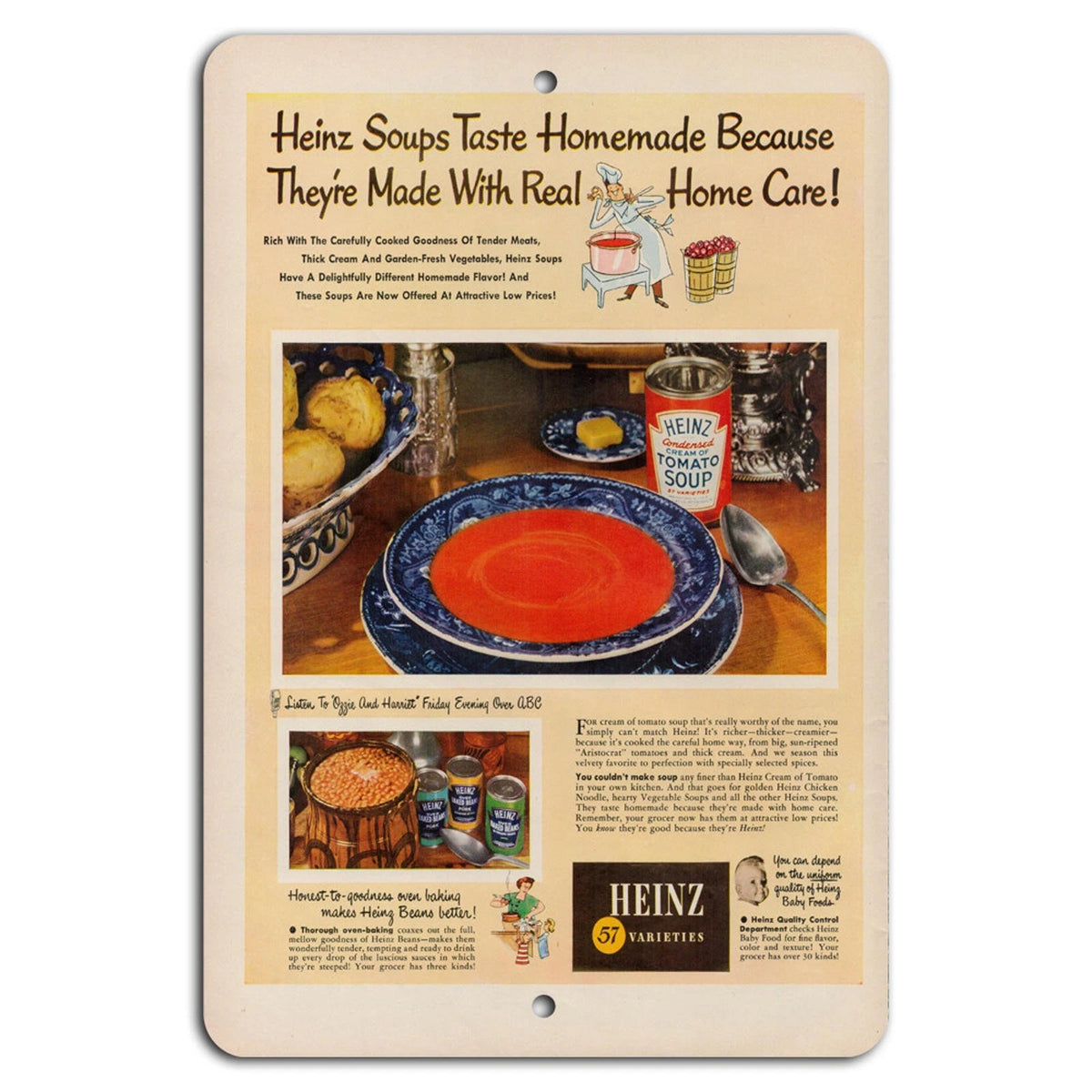 Heinz Soups Vintage Retro Kitchen Aluminum Sign — product artwork