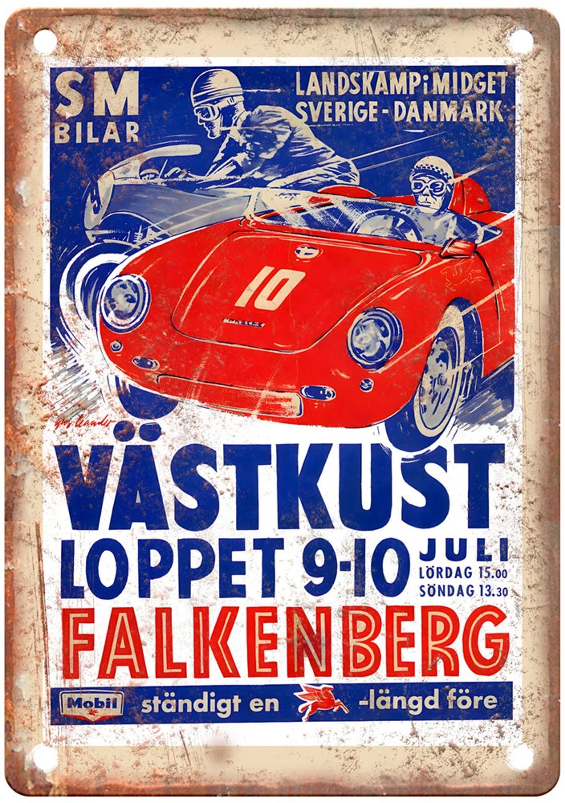 Sweden vs Denmark Västkustloppet Race Poster Aluminum Sign — product artwork