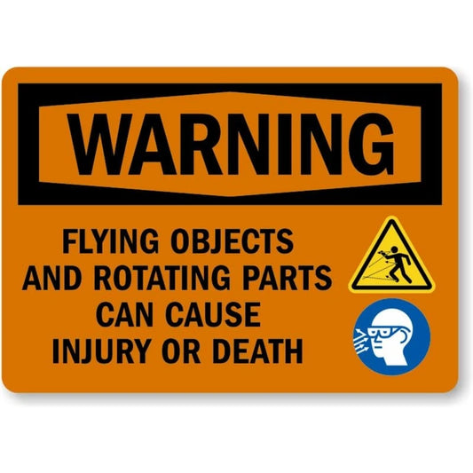 Rotating Parts Cause Injury Aluminum Sign — product artwork