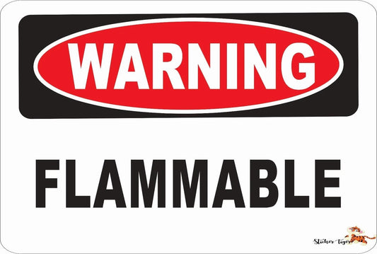 Flammable Funny Novelty USA Made Aluminum Sign — product artwork
