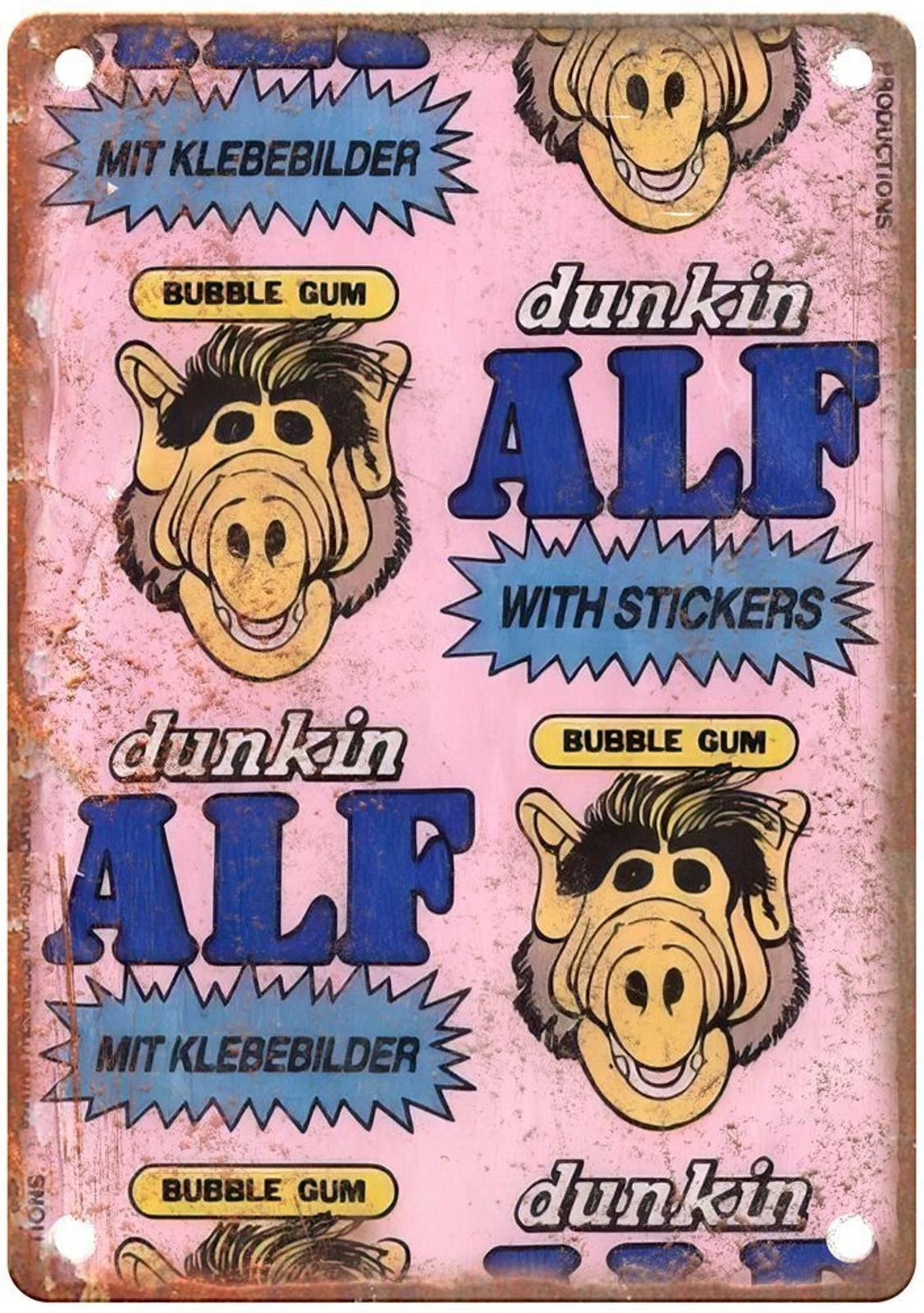 ALF Dunkin Bubble Gum Aluminum Sign — product artwork