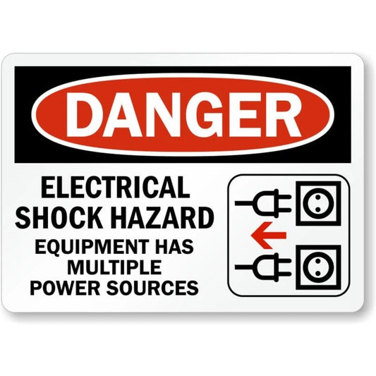 Electrical Shock Hazard Danger Aluminum Sign — product artwork